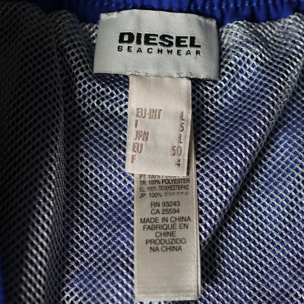 Diesel Swim Shorts Mens Large Blue Beach Only The Brave Mohawk Casual Trunks
